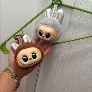 Labubu head plushy keychains (2 pack)